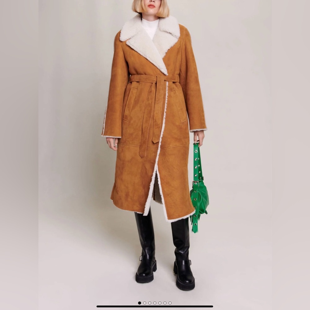 Maje Gapite Shearling Coat NWT